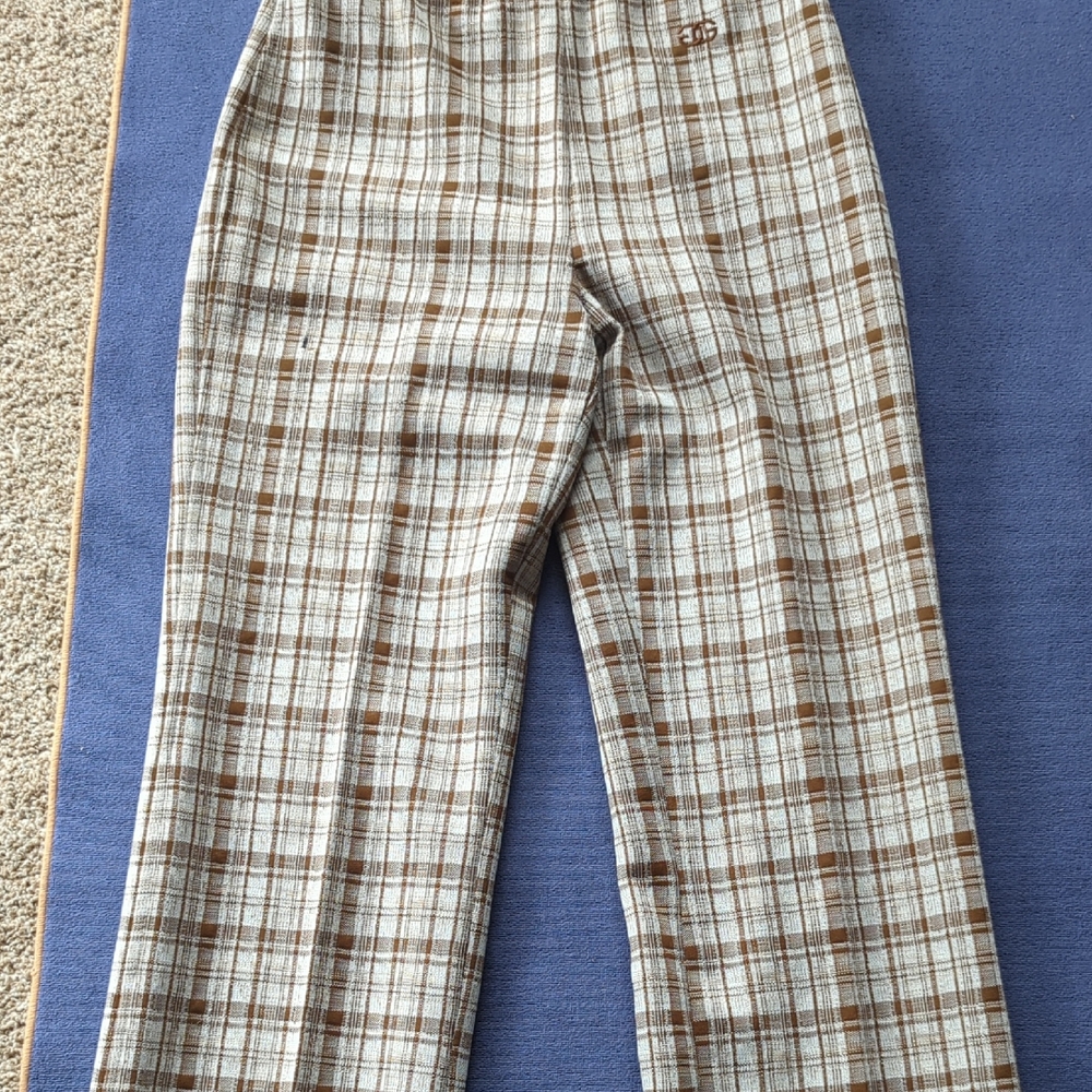 Givenchy Tan and Cream Checkered Trousers